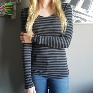 Black and Grey Striped Long Sleeve